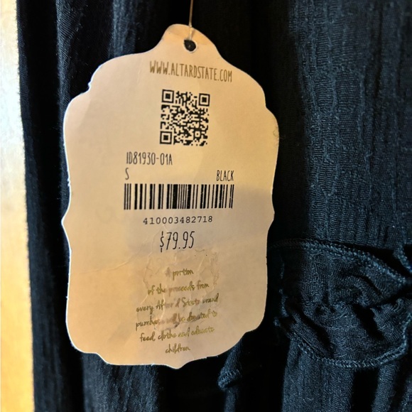 New, never worn , but took tag off. Altar’d State Black Babydoll Ruffle Dress - Picture 8 of 11